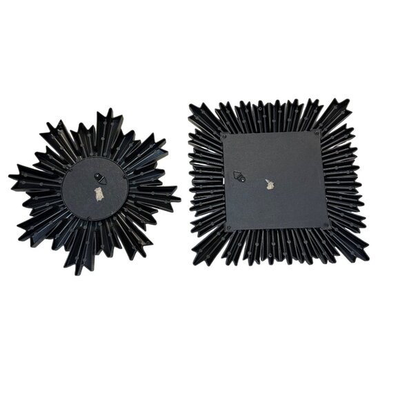 MCM Atomic Style Decorative Mirrors Set of 2 Sun Starburst Brushed Gold Tone 10" - Picture 5 of 11